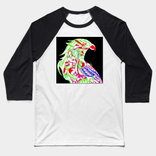 black mecha peregrine falcon halcon ecopop in mexican techno organic tribal totonac patterns Baseball T-Shirt